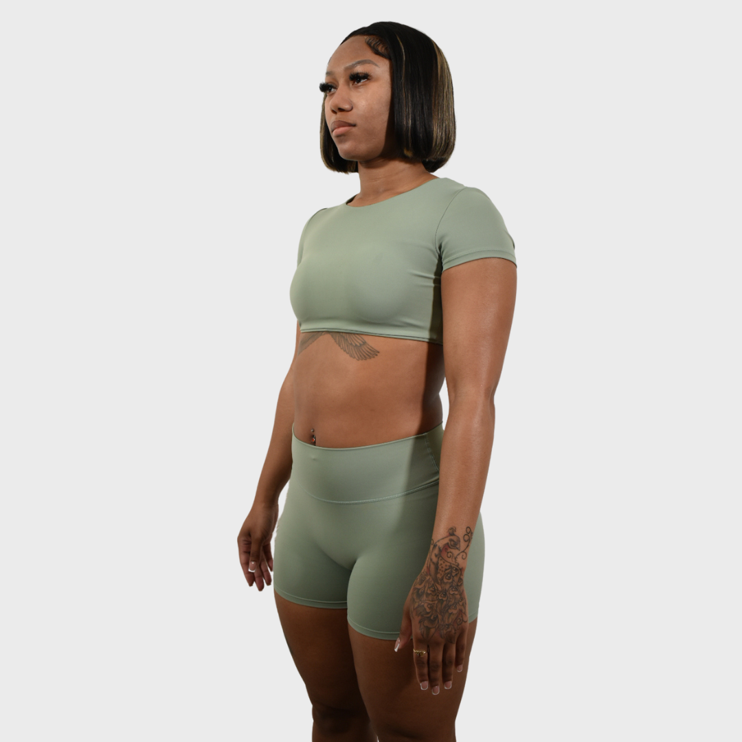 "Moss" Padded Cropped Top