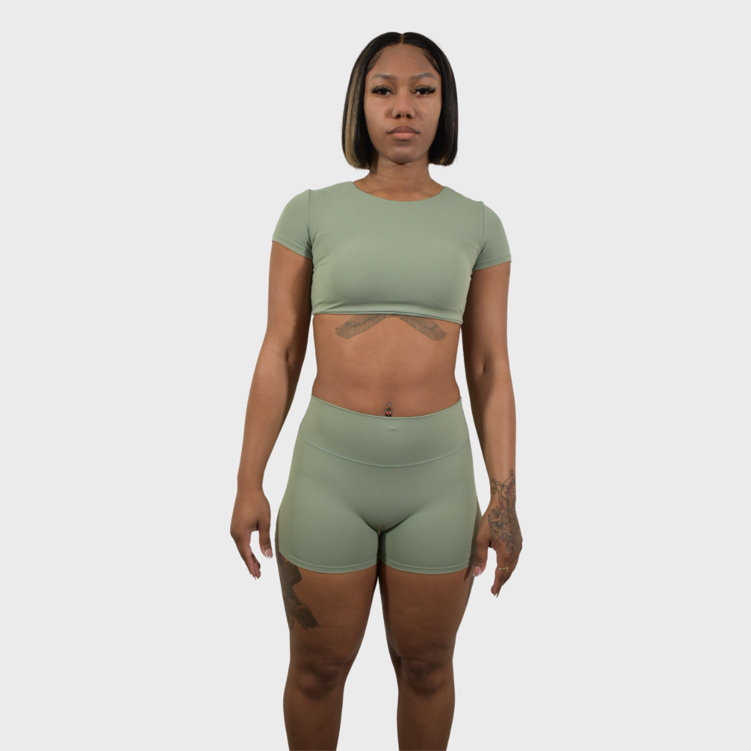 "Moss" Padded Cropped Top